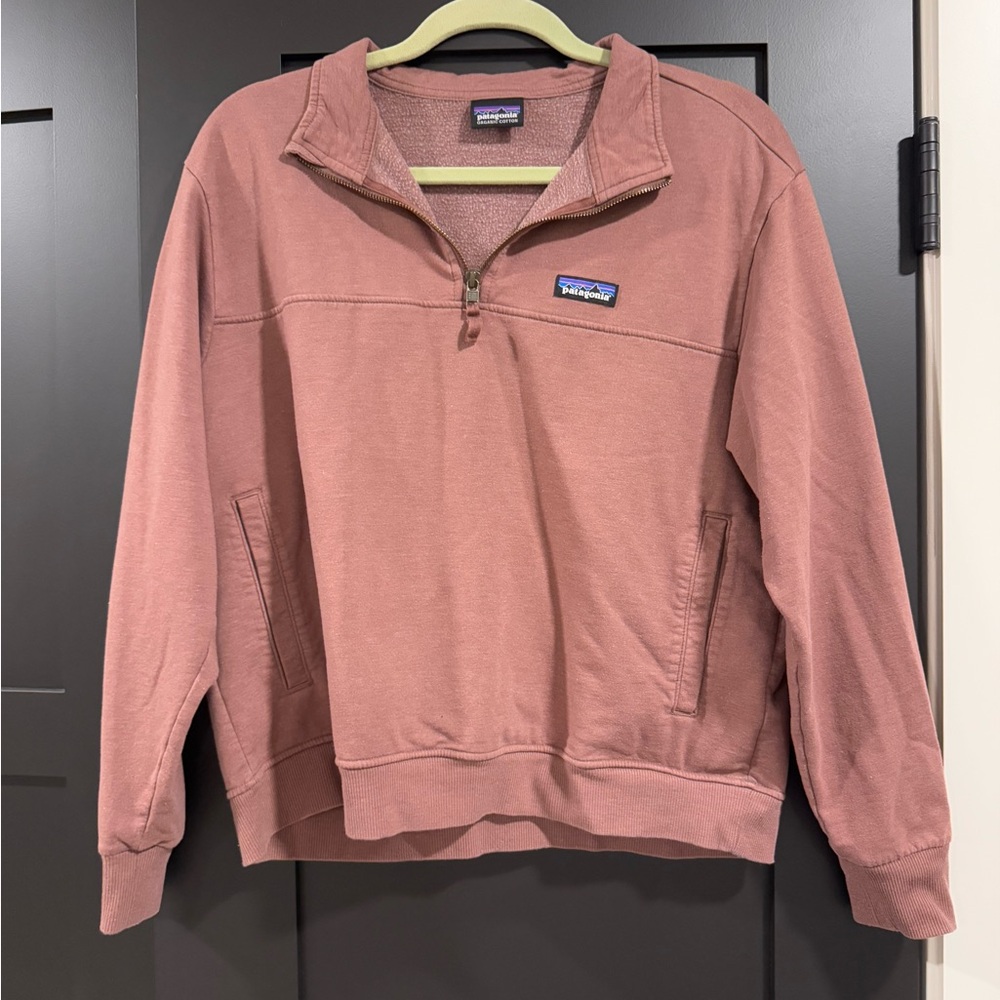 Patagonia Pink Quarter-Zip Sweatshirt